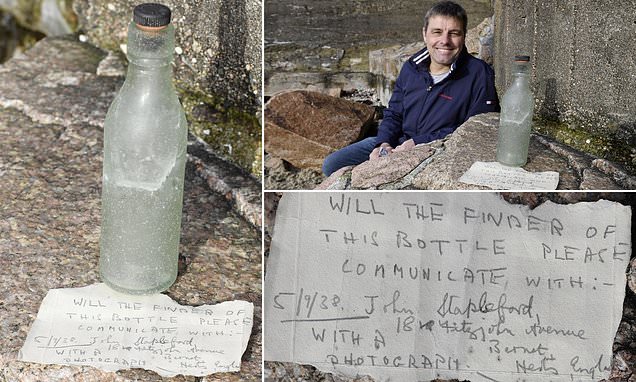 Encuentran una nota en una botella arrojada al mar hace 82 años