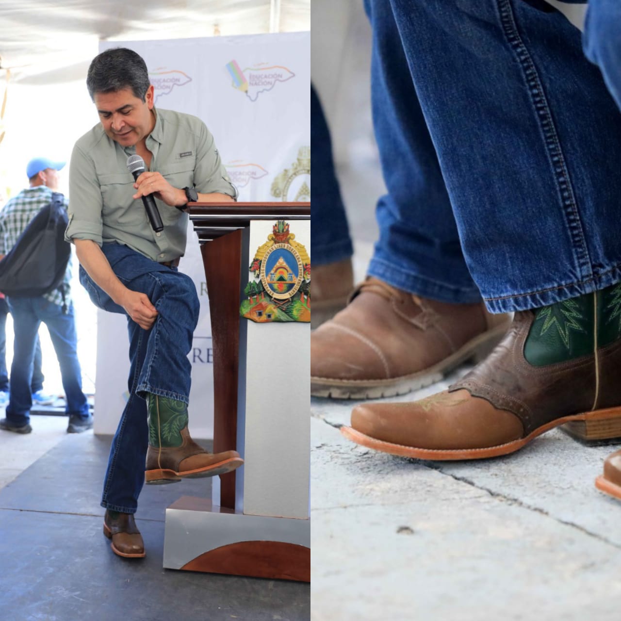Presidente Hernández: “Estas botas que ando son una obra de arte”