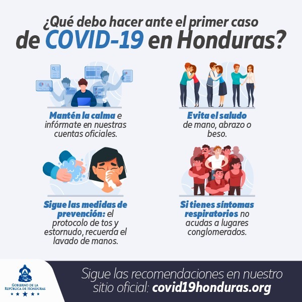 Medidas de prevención ante la presencia de coronavirus en Honduras