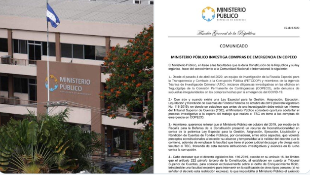 FETCCOP y ATIC investigan compras de emergencia en COPECO FETCCOP y ATIC investigan compras de emergencia en COPECO