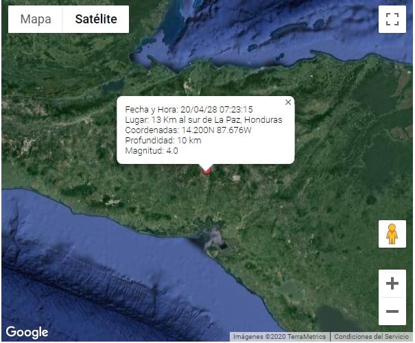 Honduras: Copeco reporta sismo magnitud 4.0 en La Paz Honduras: Copeco reporta sismo magnitud 4.0 en La Paz
