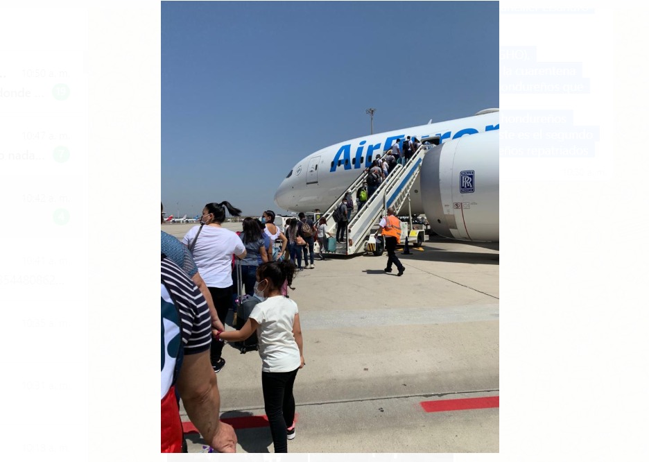 Hoy llega segundo vuelto humanitario con 276 hondureños repatriados desde España Hoy llega segundo vuelto humanitario con 276 hondureños repatriados desde España
