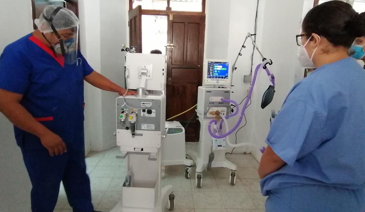 Hospital de Occidente recibe 5 ventiladores para UCI destinados al uso en la Emergencia Nacional de Salud