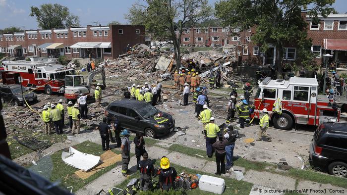 Explosión en Baltimore, EEUU destruye tres edificios residenciales y deja una persona muerta