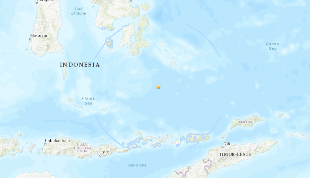 Sismo de magnitud 6,9 sacudió el mar de Banda frente a Indonesia