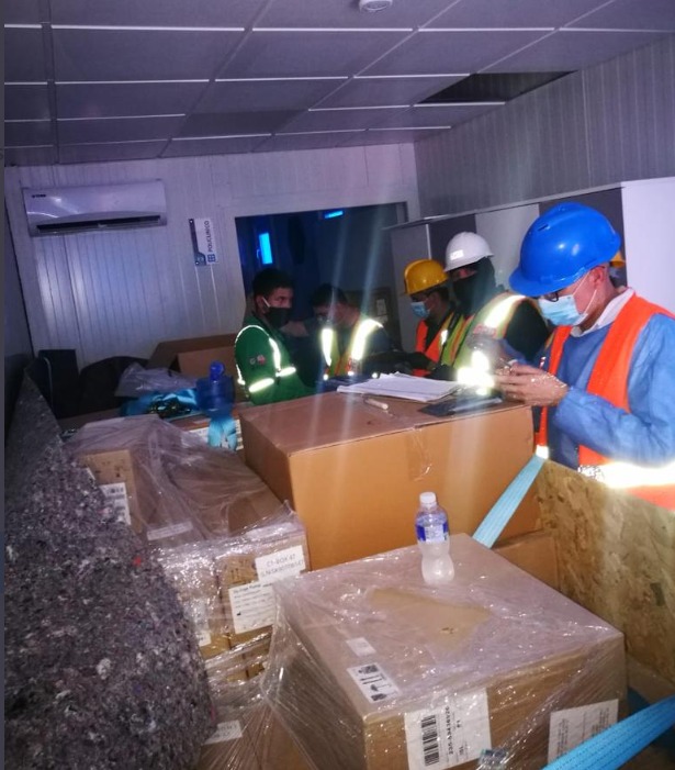 MP inicia con inspección física de 68 contenedores contentivos de dos hospitales móviles en Puerto Cortés