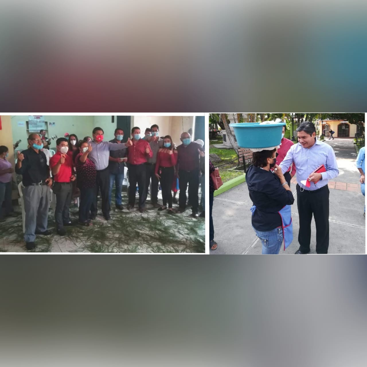 Ante aglomeración de personas en precampaña Wilfredo Méndez  asegura repartir mascarillas