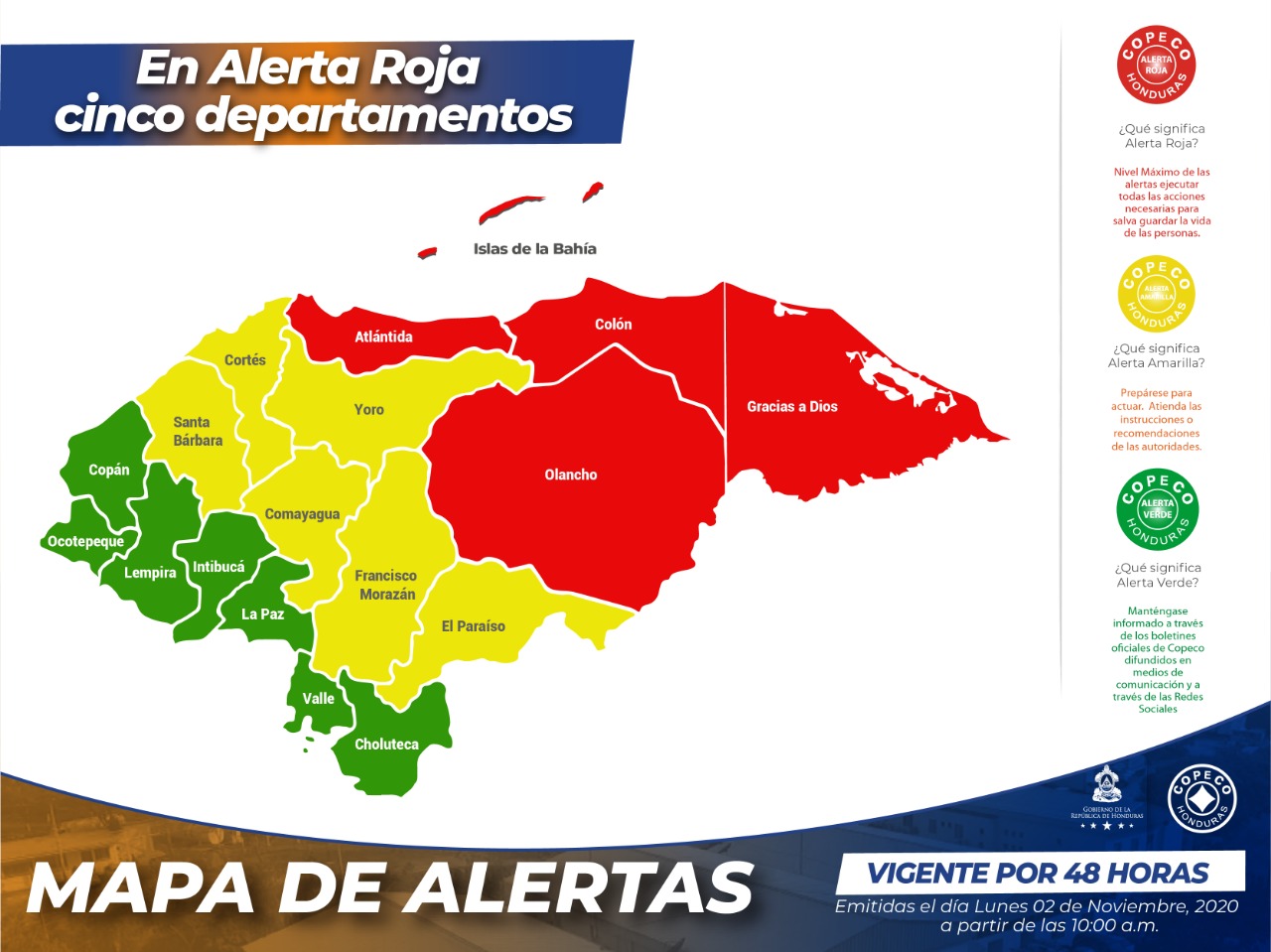 Honduras decreta #AlertaRoja para cinco departamentos por Huracán #Eta Honduras decreta #AlertaRoja para cinco departamentos por Huracán #Eta