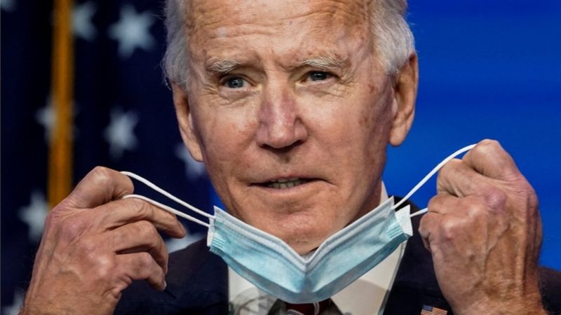 Joe Biden asegura que pedirá a los estadounidenses que usen mascarillas en sus primeros 100 días de gobierno Joe Biden asegura que pedirá a los estadounidenses que usen mascarillas en sus primeros 100 días de gobierno