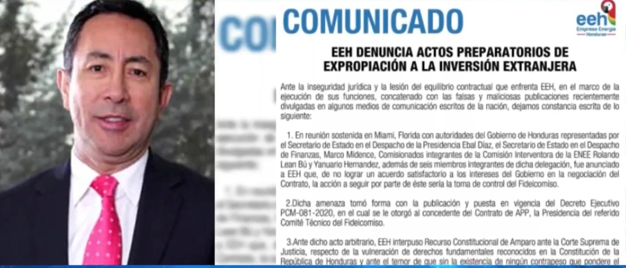 EEH denuncia “actos preparatorios de expropiación a la inversión extranjera”