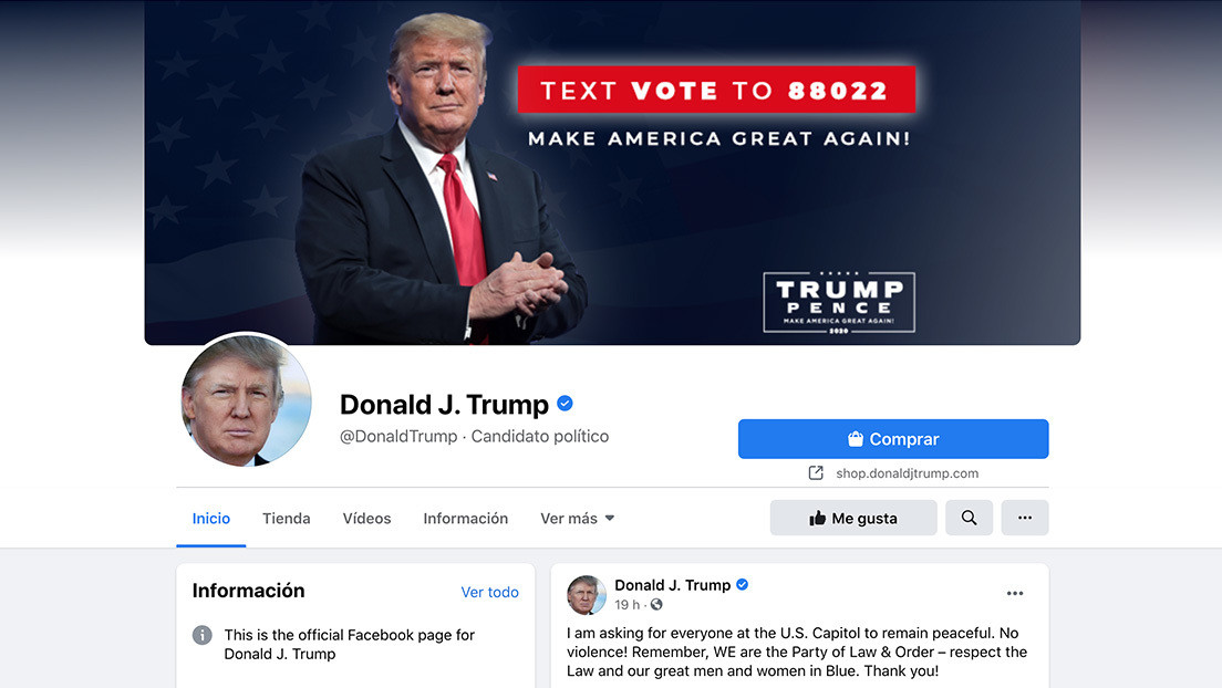 Facebook e Instagram bloquean a Donald Trump de forma indefinida