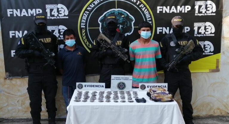 La FNAMP captura a dos presuntos distribuidores de droga en Comayagua