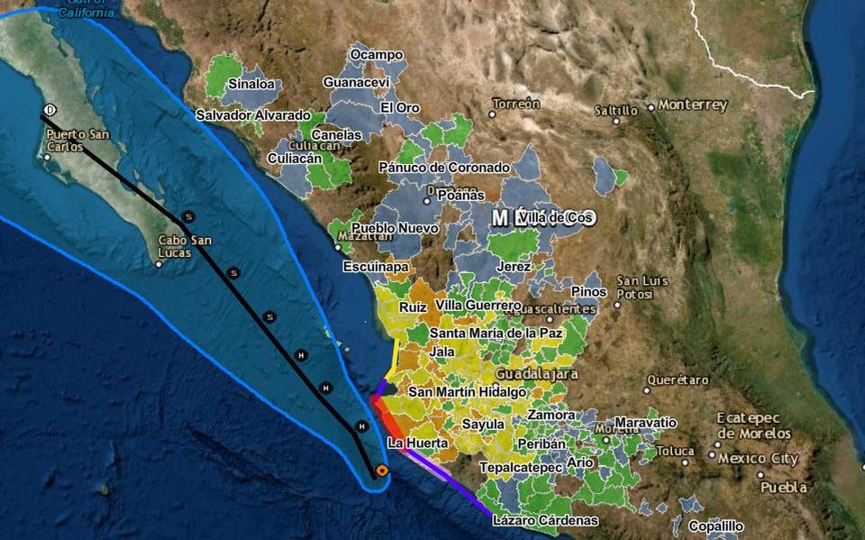 El ojo del huracán Enrique se ubica frente a México El ojo del huracán Enrique se ubica frente a México