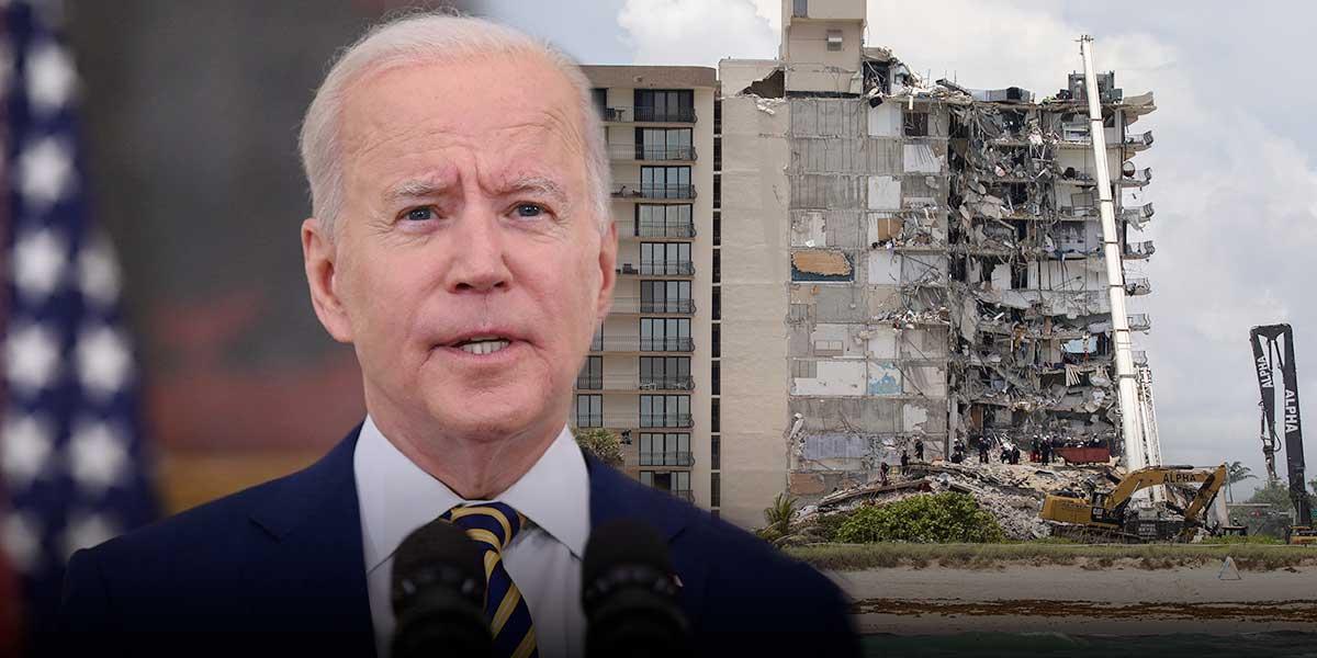 Biden visita edificio que colapso y dejó decenas de desaparecidos en Miami, EEUU