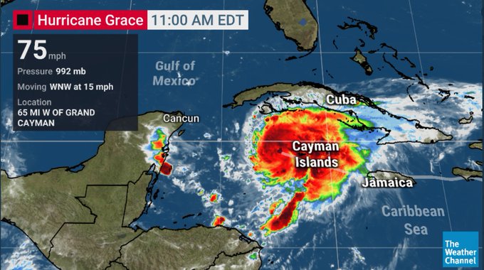 Tormenta Grace cobra fuerza a su paso por Jamaica y se convierte en huracán rumbo a México Tormenta Grace cobra fuerza a su paso por Jamaica y se convierte en huracán rumbo a México