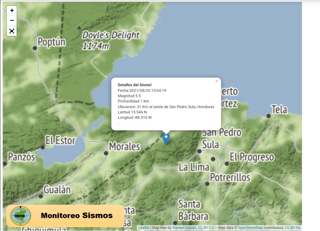 Fuerte sismo de 5.2 en la escala de Richter sacudió San Pedro Sula