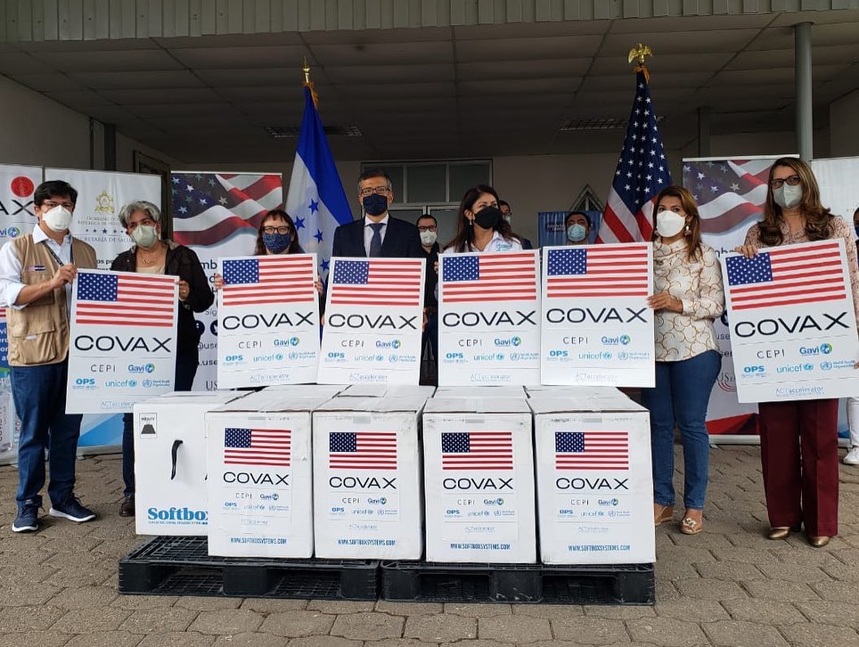 Hondura recibe 88,920 vacunas anticovid donadas por EEUU a través de Covax