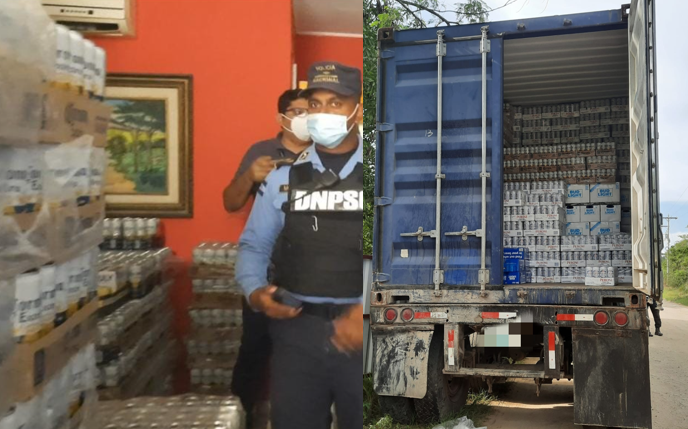 A casi L.5 millones asciende cargamento de bebidas alcohólicas decomisado en SPS A casi L.5 millones asciende cargamento de bebidas alcohólicas decomisado en SPS