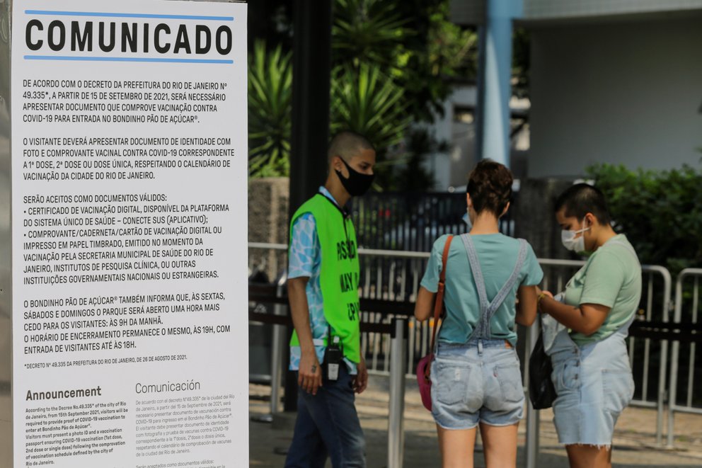Río de Janeiro comenzó a exigir comprobante de vacunación a ciudadanos locales y turistas