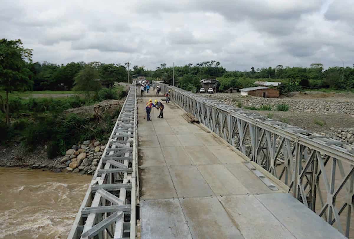 Invest-H instala 295 metros de puentes Bailey en varios sectores del país