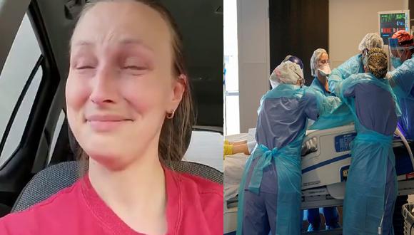Enfermera llora de impotencia por agresividad de variante Delta: “Estamos intubando a jóvenes” Enfermera llora de impotencia por agresividad de variante Delta: “Estamos intubando a jóvenes”