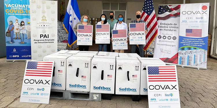 Honduras recibe 101,790 vacunas anticovid de Pfizer donadas por EEUU