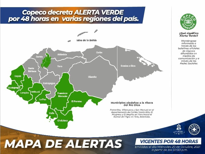 Emiten Alerta Verde por 48 horas en varias regiones del país por lluvias Emiten Alerta Verde por 48 horas en varias regiones del país por lluvias