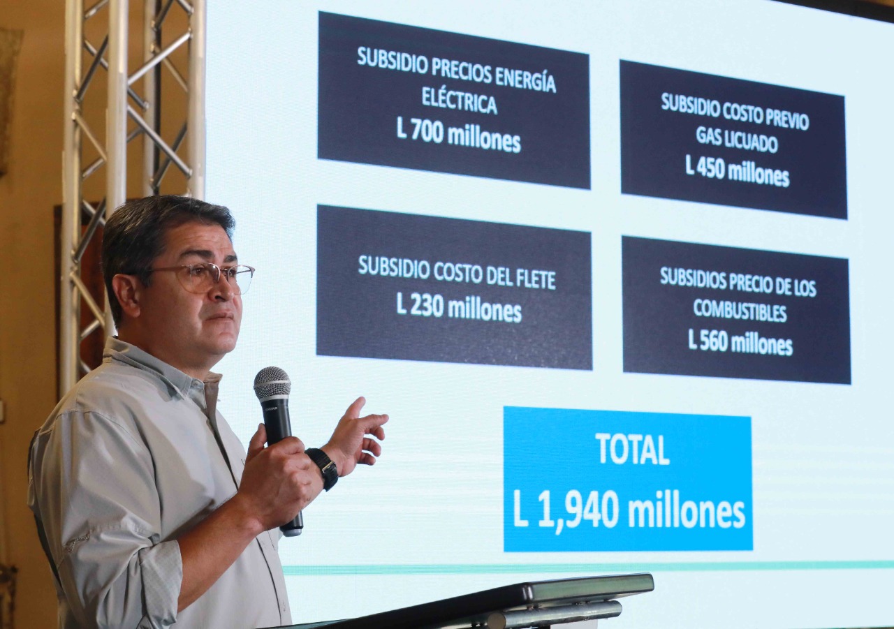 Gobierno subsidia al pueblo hondureño con casi 2.000 millones de lempiras en concepto de energía y carburantes