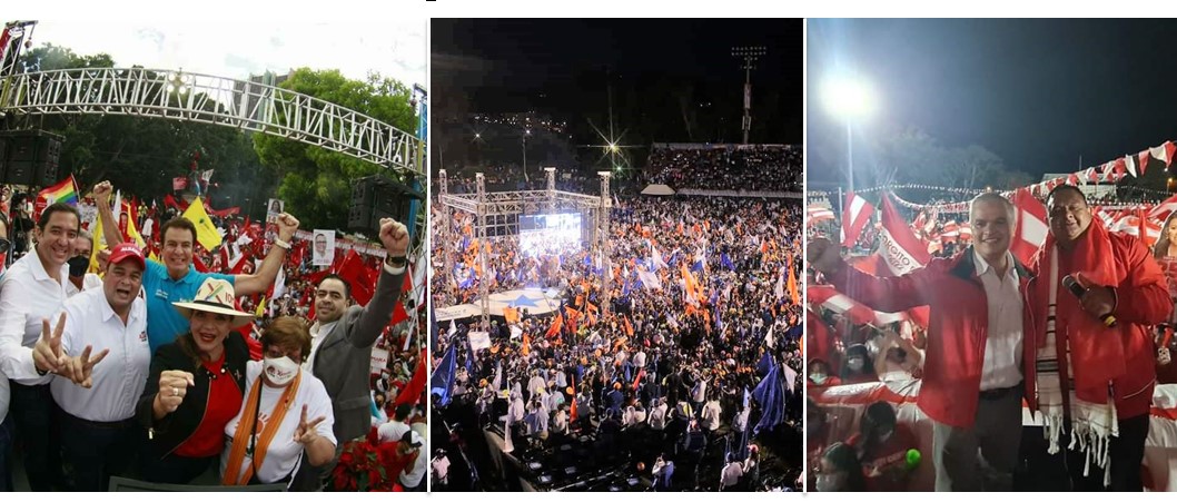 Partidos políticos realizan multitudinarios cierres de campaña