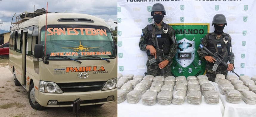 Decomisan 58 paquetes de droga a bordo de autobús en la capital