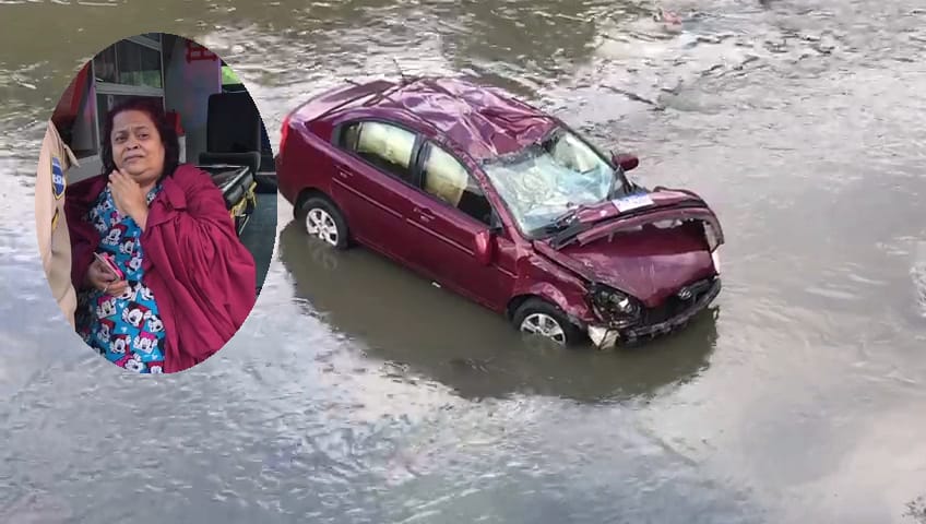 Doctora se salva de milagro tras caer con su vehículo en el río Choluteca Doctora se salva de milagro tras caer con su vehículo en el río Choluteca