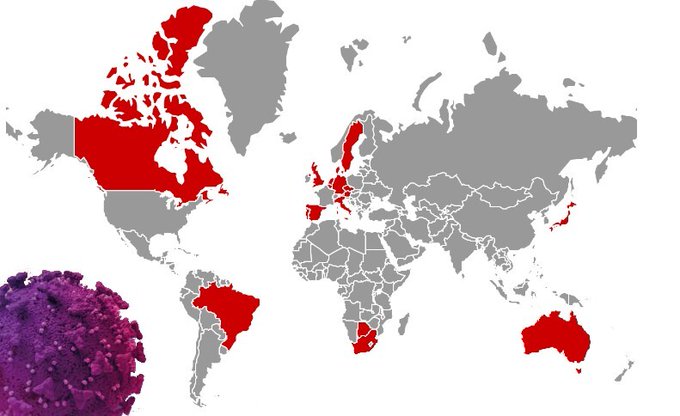 Países donde ya se ha detectado la variante ómicron del coronavirus