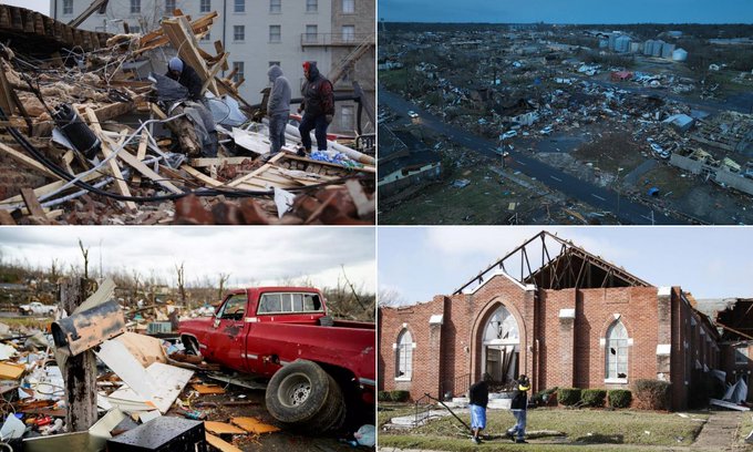 Ascienden a más de 70, los muertos por el impacto de varios tornados en Estados Unidos