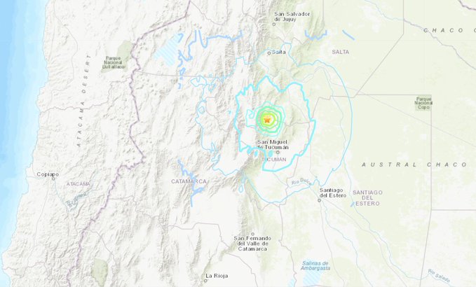Fuerte sismo de magnitud 5,6 sacude Tucumán, en Argentina Fuerte sismo de magnitud 5,6 sacude Tucumán, en Argentina