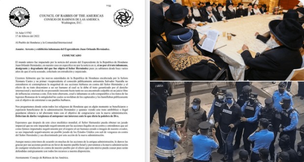 Consejo de Rabinos de las Américas condena el trato “aberrante, cruel e inhumano” contra el expresidente JOH Consejo de Rabinos de las Américas condena el trato “aberrante, cruel e inhumano” contra el expresidente JOH