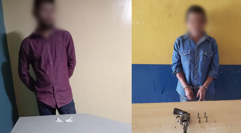 Arrestan a dos sospechosos por varios delitos y decomisa arma de fuego en El Paraíso