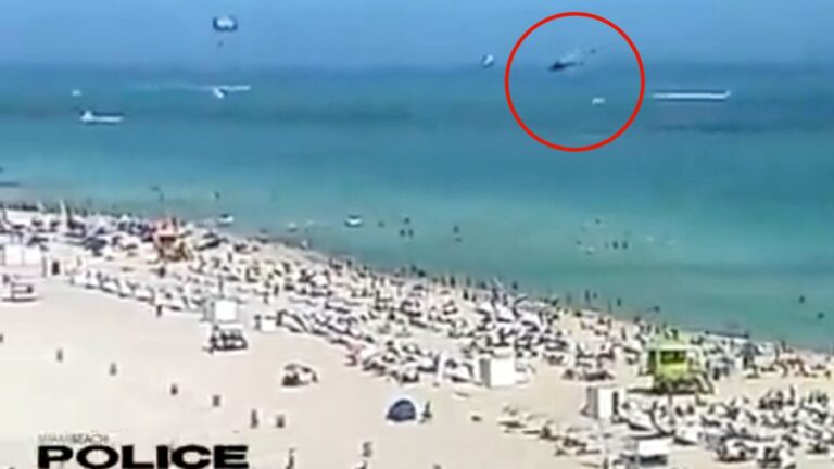 Helicóptero se estrella cerca a la playa de Miami Beach, en Florida