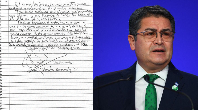 Exprimera dama comparte carta de JOH en la que asegura ser inocente de toda acusación