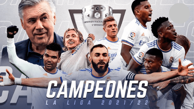 Real Madrid se corona campeón de España y suma su título 35 en LaLiga Real Madrid se corona campeón de España y suma su título 35 en LaLiga