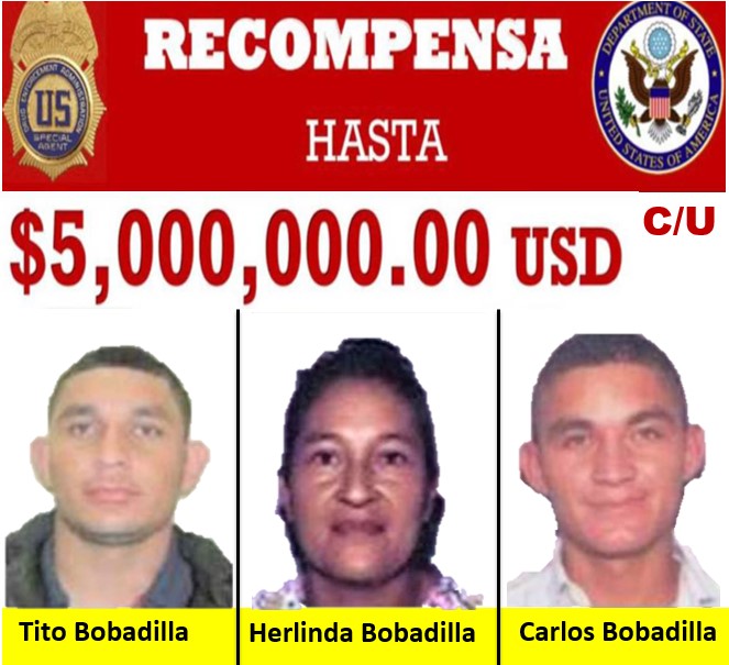 ¡Recompensa! EEUU ofrece $15 millones por información de supuestos narcos hondureños