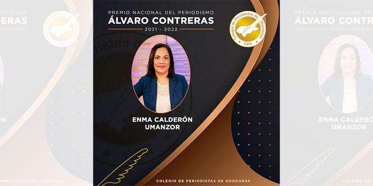 CPH entrega premio «Álvaro Conteras» a la periodista Enma Calderón