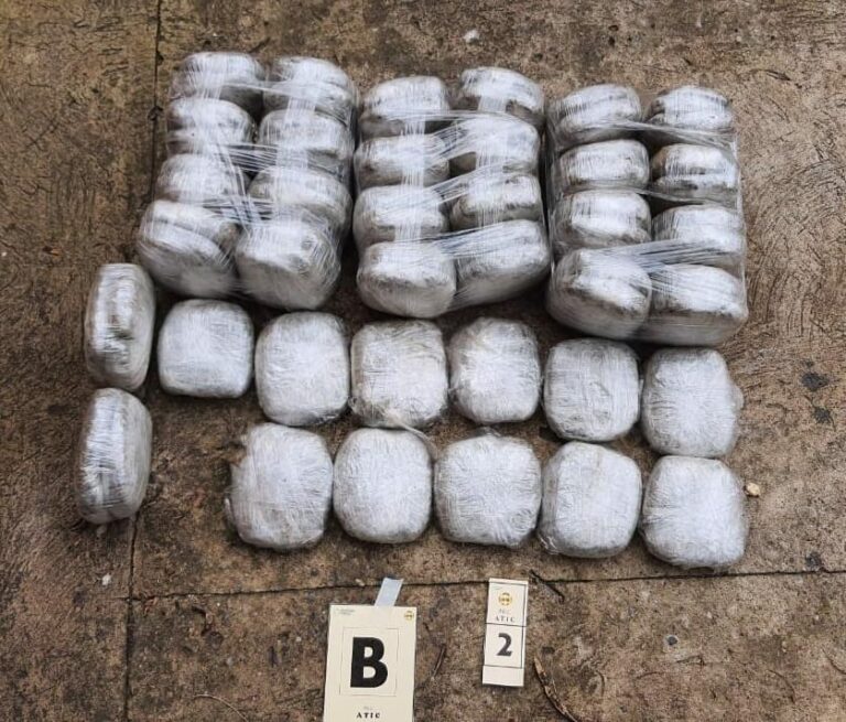 Detención judicial a tres personas luego de incautarles 63 paquetes de marihuana en Taulabé, Comayagua