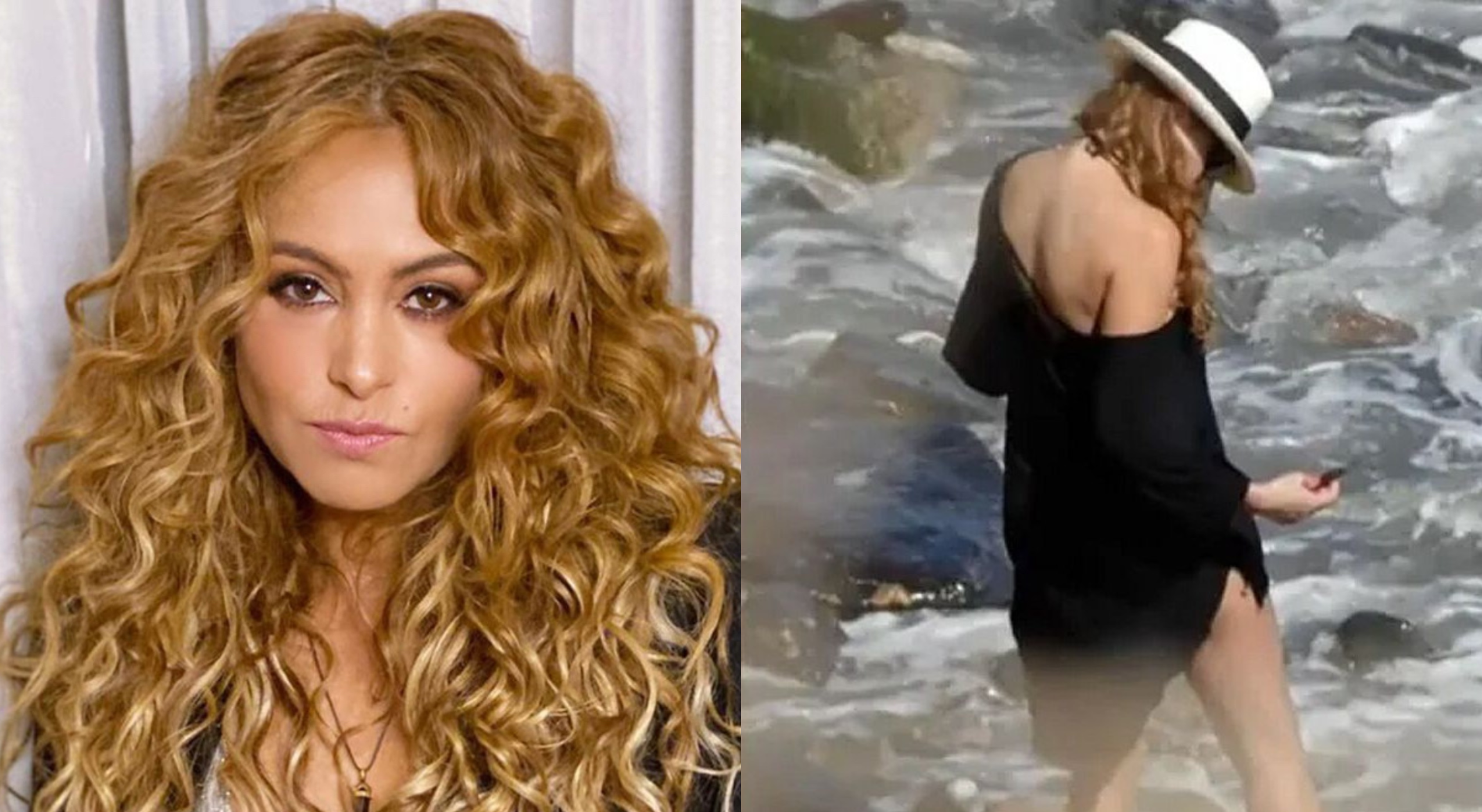 La famosa cantante Paulina Rubio es captada haciendo sus necesidades en la playa.