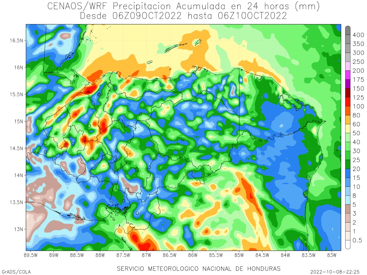 Alerta Roja para 10 departamentos de Honduras
