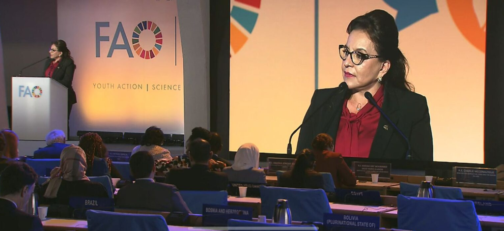 Presidenta Castro diserta sobre la seguridad alimentaria en el foro de la FAO