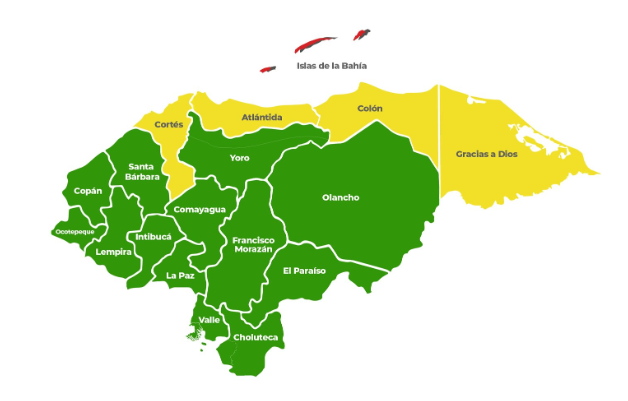 Copeco eleva a alerta roja a Islas de la Bahía y amarilla para cuatro departamentos