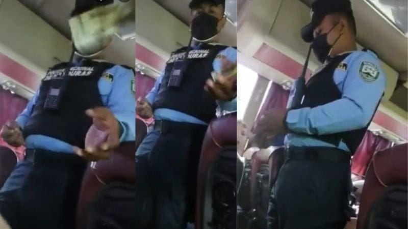 Graban a policía haciendo cobro irregular a migrantes