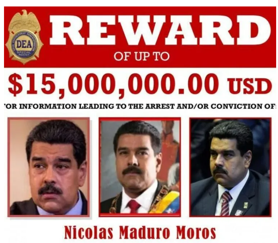 EEUU mantiene vigente la recompensa de 15 millones de dólares por la captura de Nicolás Maduro EEUU mantiene vigente la recompensa de 15 millones de dólares por la captura de Nicolás Maduro