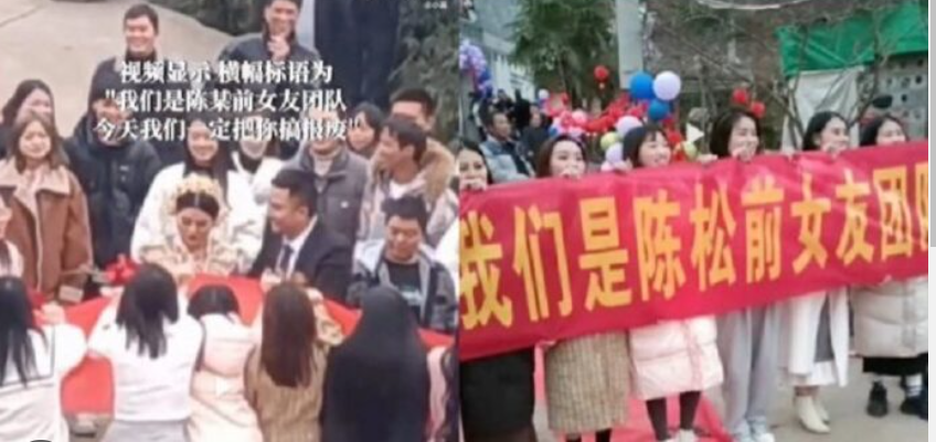 «Hoy te destruimos»: Una docena de exparejas de un novio infiel irrumpen en su boda