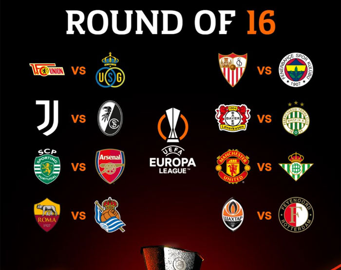 Sevilla-Fenerbahce, M. United-Betis y Roma-Real Sociedad, en octavos de final